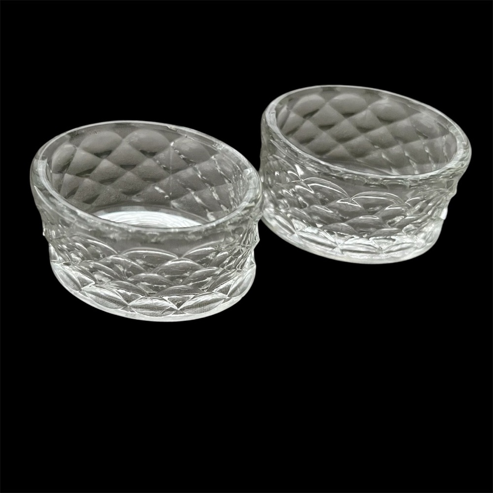 Elegant Vintage Clear Glass Salt Cellars